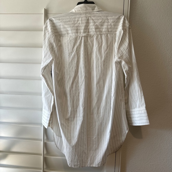 COH CITIZENS OF HUMANITY NWT Striped Cocoon Poplin Shirt White Button Down Up - Picture 14 of 15